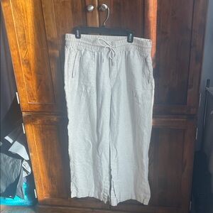 Athleta Natural Linen Wide Leg Pants